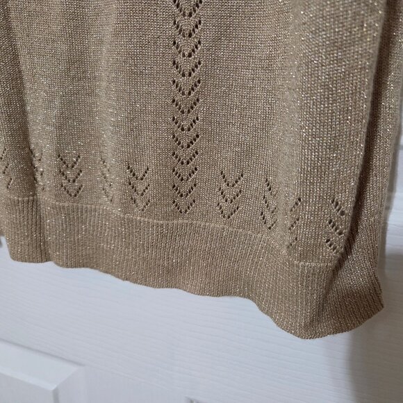 Lane Bryant Shimmery GoldMetallic Sweater Tank Top 22/24 Plus Size - Picture 6 of 7
